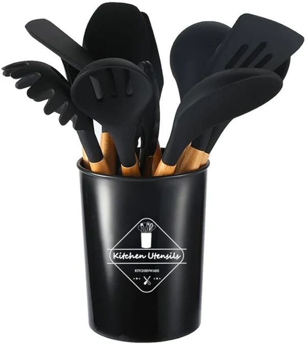 Trenze 12 Pcs Non Stick Kitchen Cooking Utensils Set with Wooden Handles TRENZE