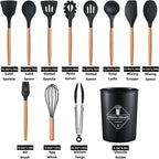 Trenze 12 Pcs Non Stick Kitchen Cooking Utensils Set with Wooden Handles TRENZE