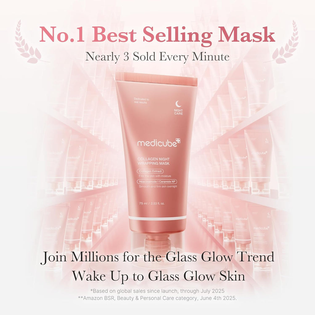 Trenze Medicube Collagen Overnight Wrapping Mask, Korean Peel Off Sleeping Mask For Glowing Skin, Deep Hydration & Firming Face Care TRENZE