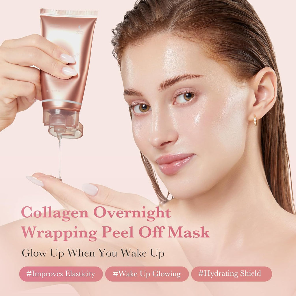 Trenze Medicube Collagen Overnight Wrapping Mask, Korean Peel Off Sleeping Mask For Glowing Skin, Deep Hydration & Firming Face Care TRENZE