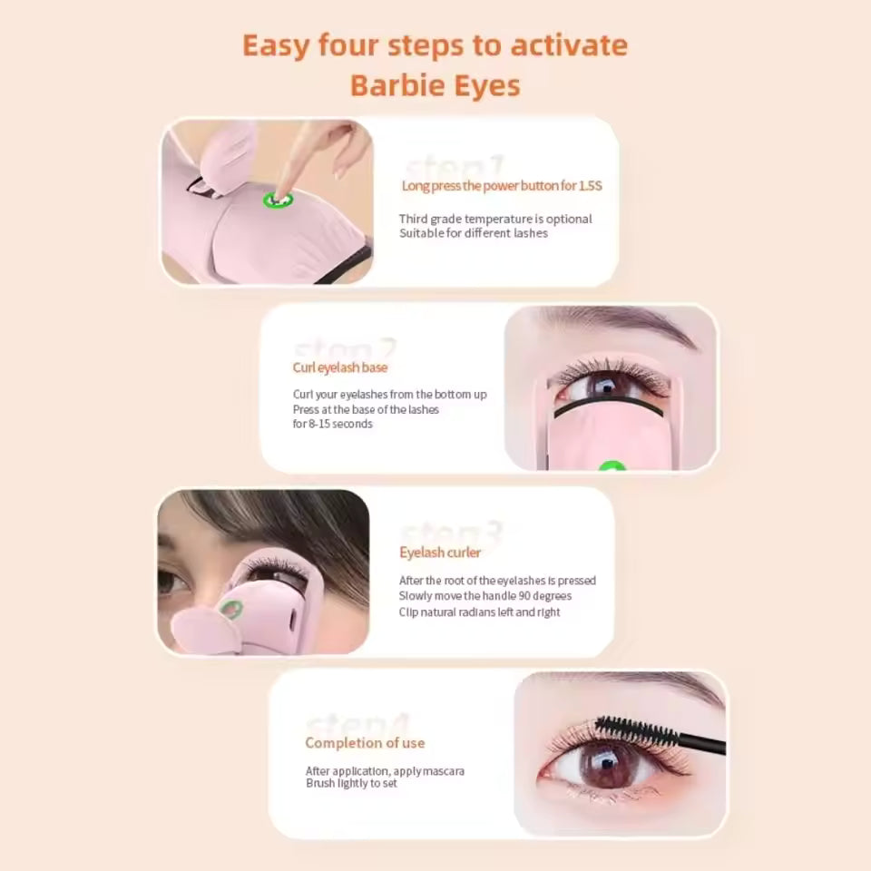 Premium Heated Eyelash Curler for Lasting Curls