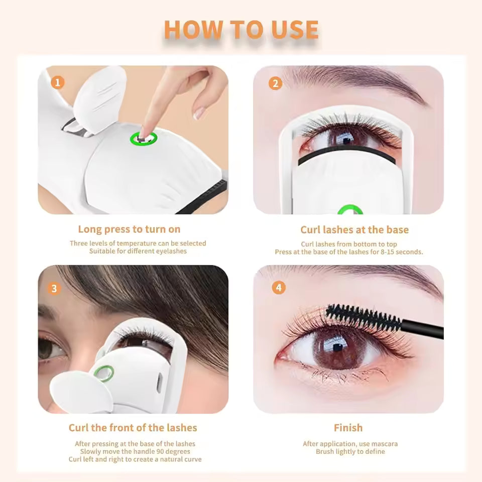 Premium Heated Eyelash Curler for Lasting Curls