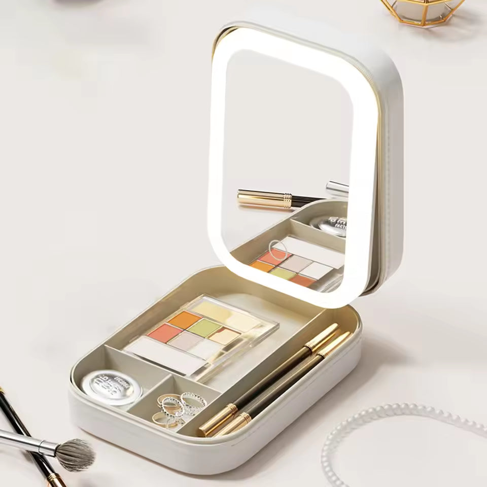 Premium LED Makeup Storage Organizer Mirror