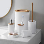 Trenze Luxury Bathroom Accessories 6 Piece Set, Modern Bathroom Organizer & Countertop Essentials TRENZE