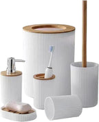 Trenze Luxury Bathroom Accessories 6 Piece Set, Modern Bathroom Organizer & Countertop Essentials TRENZE