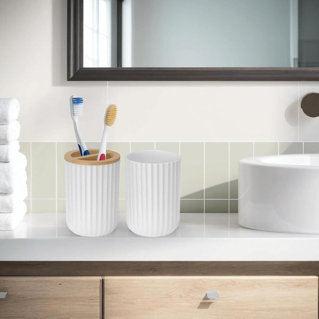Trenze Luxury Bathroom Accessories 6 Piece Set, Modern Bathroom Organizer & Countertop Essentials TRENZE